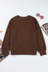 Textured Round Neck Drop Shoulder Pullover Sweatshirt