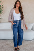 Hollow Pattern Crochet Drop Shoulder Open Front Sweater Cardigan