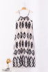 Abstract Geometric Pattern Sleeveless Flowy Maxi Dress