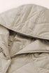 Solid Quilted Snap Button Hooded Puffer Coat