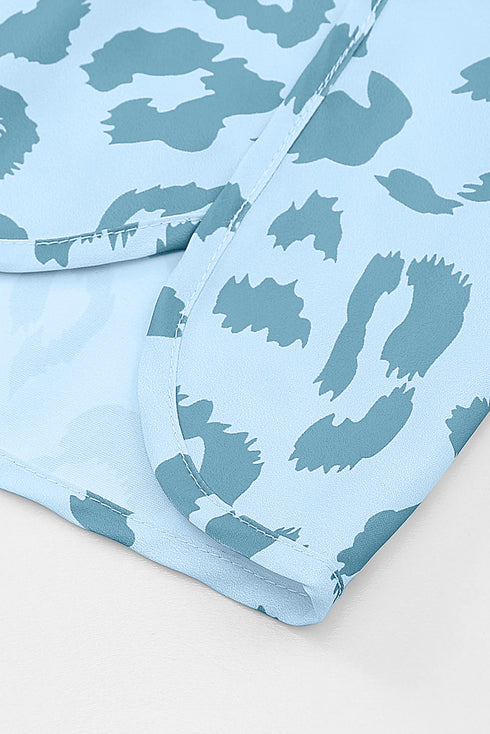 All Over Leopard Print High Waisted Casual Shorts