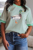 Polyester Striped Mallard Duck Raglan Graphic Tee