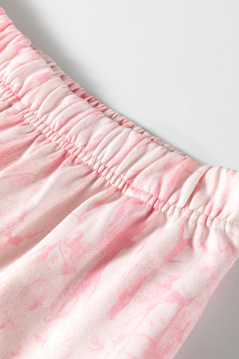 Camo Print Mock Neck Jogger Pant Set