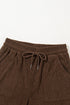Polyester Tie Elastic Waist Soft Corduroy Pants