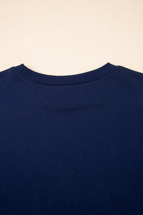 Varsity Stripe Contrast Trim Pullover Skort Two Piece Dress