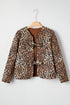 Exclusive All Over Leopard Print Quilted Tie Front Jacket