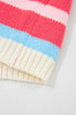 Acrylic Polyamide Striped Pattern Drop Shoulder Cardigan