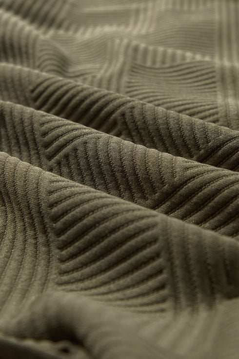 Casual Textured Flap Pocket Shirt Collar Zip Up Jackets