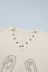 Horseshoe Embroidered Star Trim V Neck Tank