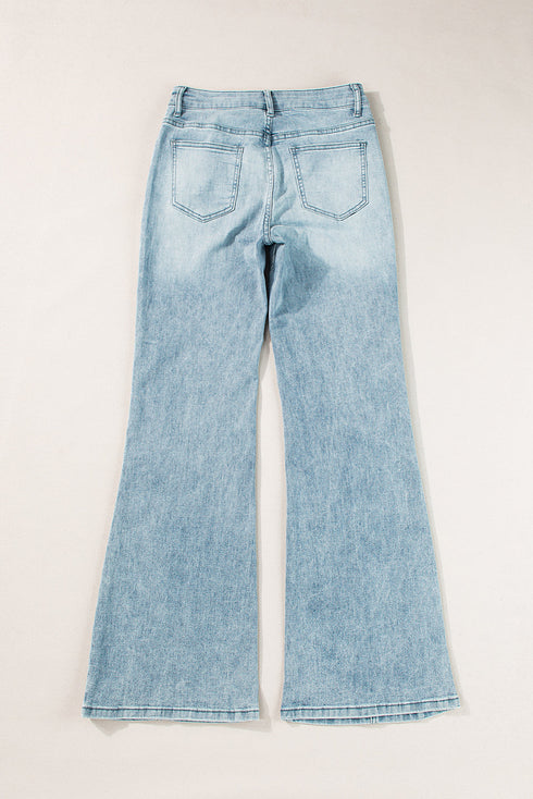 Acid Wash Denim Extra Wide Leg High Waist Jeans