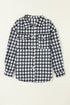 Casual Plaid Print Button Front Tunic Shacket