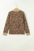 Leopard Print Button Up Long Sleeve Viscose Blend Cardigan