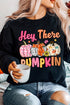 Polyester Cotton Pumpkin Print Relaxed Pullover Sweatshirt