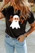 Polyester Cotton Blend Ghost Print Graphic Tee