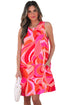 Abstract Blossoms Sleeveless Shift Dress