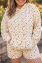 Floral Print Hooded Long Sleeve Loungewear Set