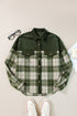 Mixed Patchwork Snap Button Casual Plaid Shacket
