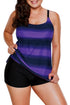 Striped Empire Waist Tankini Top With Boy Shorts