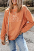 Pure Polyester Embroidered Pumpkin Faith Graphic Sweatshirt