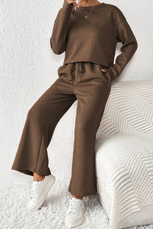 Ultra Loose Textured Slouchy Matching Pant Set