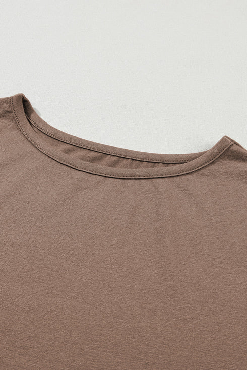 Casual Solid T Shirt Wide Leg Pant Set