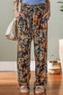 Bohemian Floral Print Smocked Waist Wide Leg Pants