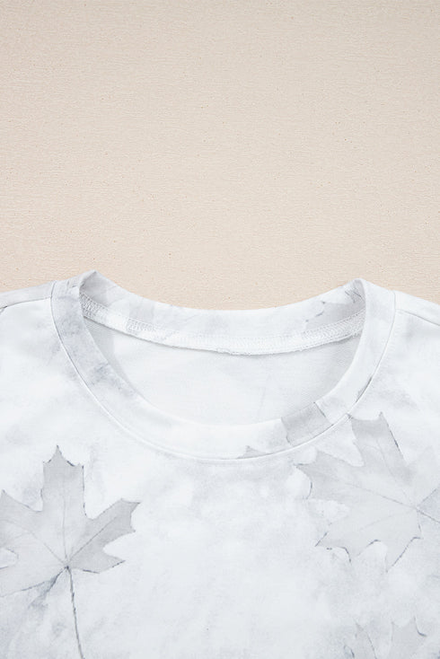 Abstract Camo Print Pullover Top And Casual Short Set