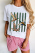 Western Mallard Stripes Printed Graphic Round Neck Tee