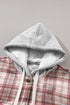 Distressed Plaid Flap Pocket Hooded Raw Hem Shacket