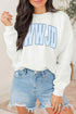Polyester Wwjd Letter Print Crew Neck Sweatshirt