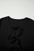 Bow Tie Front Long Sleeve Peplum Blouse