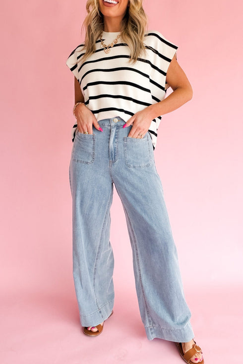 Cotton Full Length Regular Pocket Denim Jeans