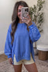 Split Hem Loose Silhouette Washed Tunic Sweatshirt