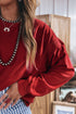 Racing Ribbed Drop Shoulder Cutout Back Sweatshirt