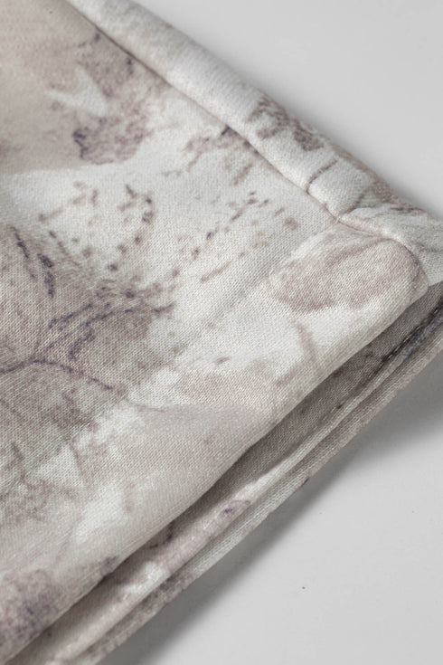 Abstract Print Long Sleeve Elastic Waist Pant Set