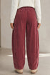 Polyester Racing Elastic Waist Drawstring Corduroy Pants