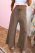 Striped Pattern Patchwork Design Wide Leg Pants