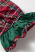 Plaid Ruffle Cuff Button Front Pocket Mini Dress