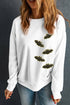 Sequin Bat Graphic Drop Shoulder Pullover Sweatshirt