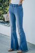 Exclusive Distressed Bell Bottom Flare Denim Jeans