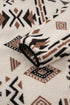 Geometric Print Long Sleeve Shirt Collar Zip Up Placket Binding Tape Jacket