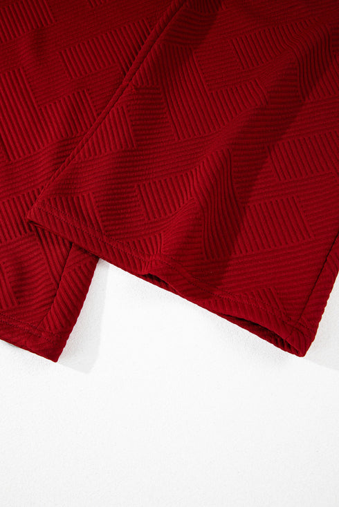 Textured Solid Loose Fit Wide Leg Pant Set