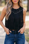 Western Tassel Fringe Rivet Detail Sleeveless Tank Top