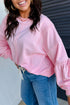 Polyester Cotton Raw Seam Lace Loose Sweatshirt