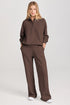 Collared Raglan Sweatshirt And Wide Leg Pant Set