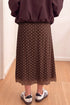 Polka Dot Lace Hem Elegant Long Shift Skirt
