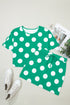 Polka Dot Print Cropped Tee Bodycon Skort Two Piece Set