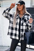 Modern Textured Plaid Print Flap Pocket Shacket