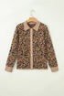 Leopard Print Button Up Long Sleeve Viscose Blend Cardigan
