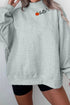 Hello Embroidered Pumpkin Graphic Mock Neck Sweatshirt